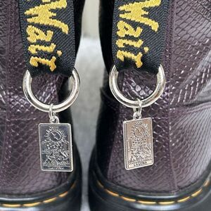 Silver Boot Tab Dangle La Luna Tarot Card Charms Dr Martens